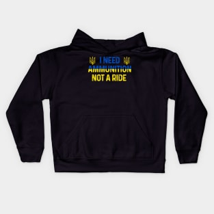 Zelenskyy I Need Ammunition Not A Ride Kids Hoodie